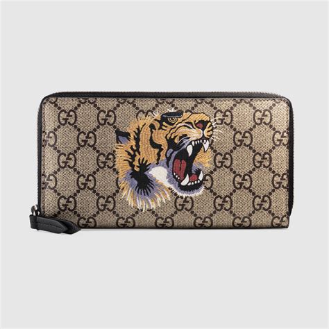 gucci men's leather long wallet|gucci wallet men tiger.